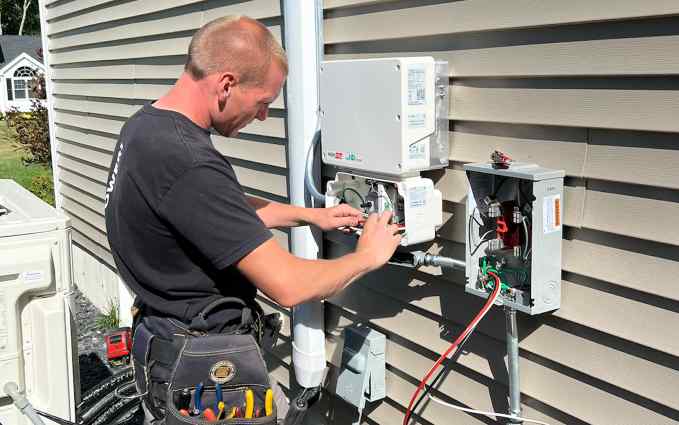 Picture of a solar panel installation in progress