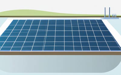 This image is about Floating Solar Panels that could solve key energy problems in future.