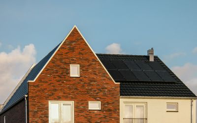 This is a newly built house with Black Solar panels installed at the roof.